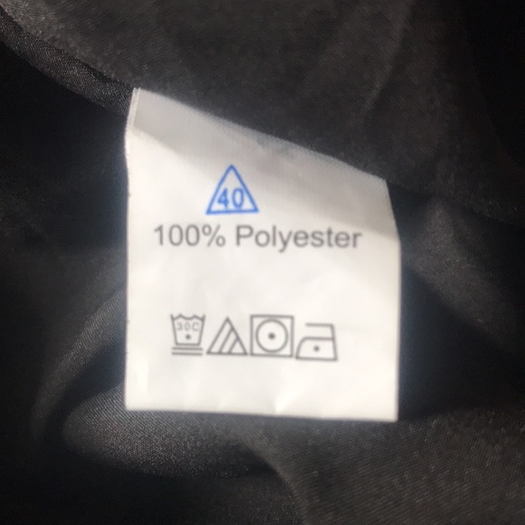 Black wide collar double button trench coat. Size SMALL - Picture 11 of 14